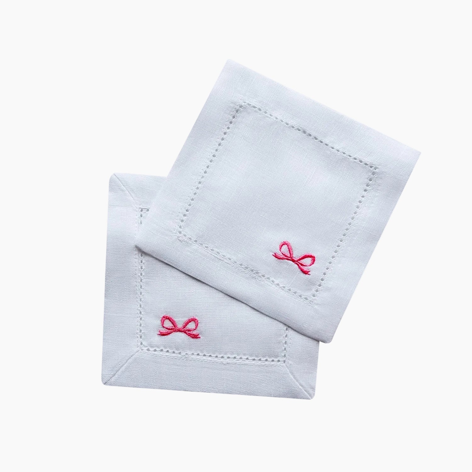 Custom Bows Embroidered Cocktail Napkins Set