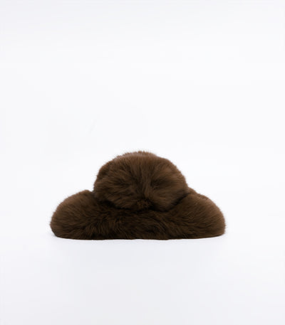 Coffee Rabbit Fur Hair clip