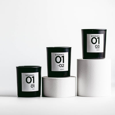 STORIES Nº.01 BOUGIE PARFUMÉE, PERFUMED CANDLE TRIO REFILL SET