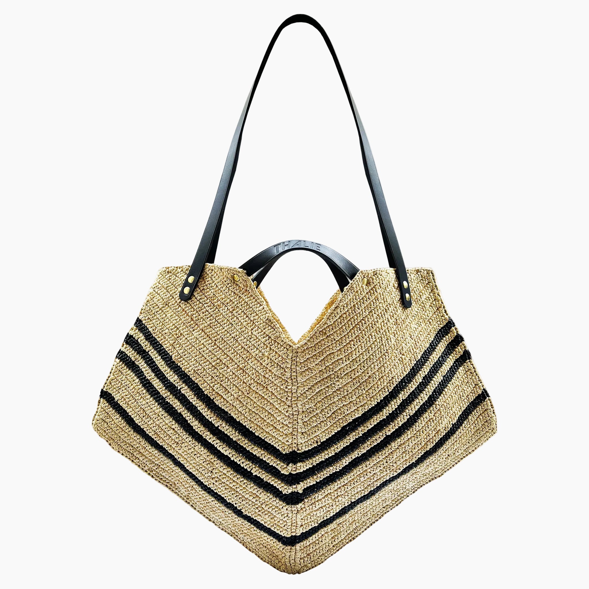 Coeur Raffia Tote Bag | Black