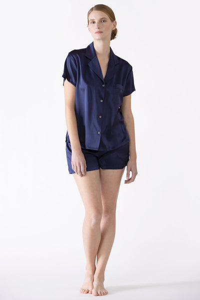 Dylan Urban Short Silk PJ set Pajama NK iMODE S midnight-blue blue
