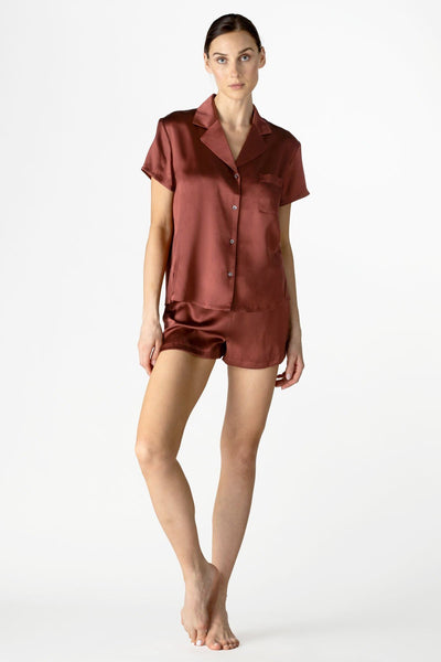 Dylan Urbane Short Silk PJ set Pajama NK iMODE Crimson red XS