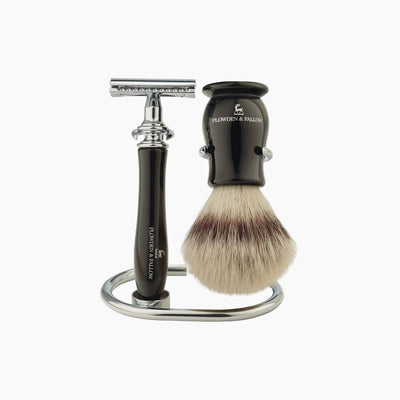 LUDLOW SAFETY RAZOR SHAVING SET | DOUBLE EDGE | 3 PIECE | EBONY