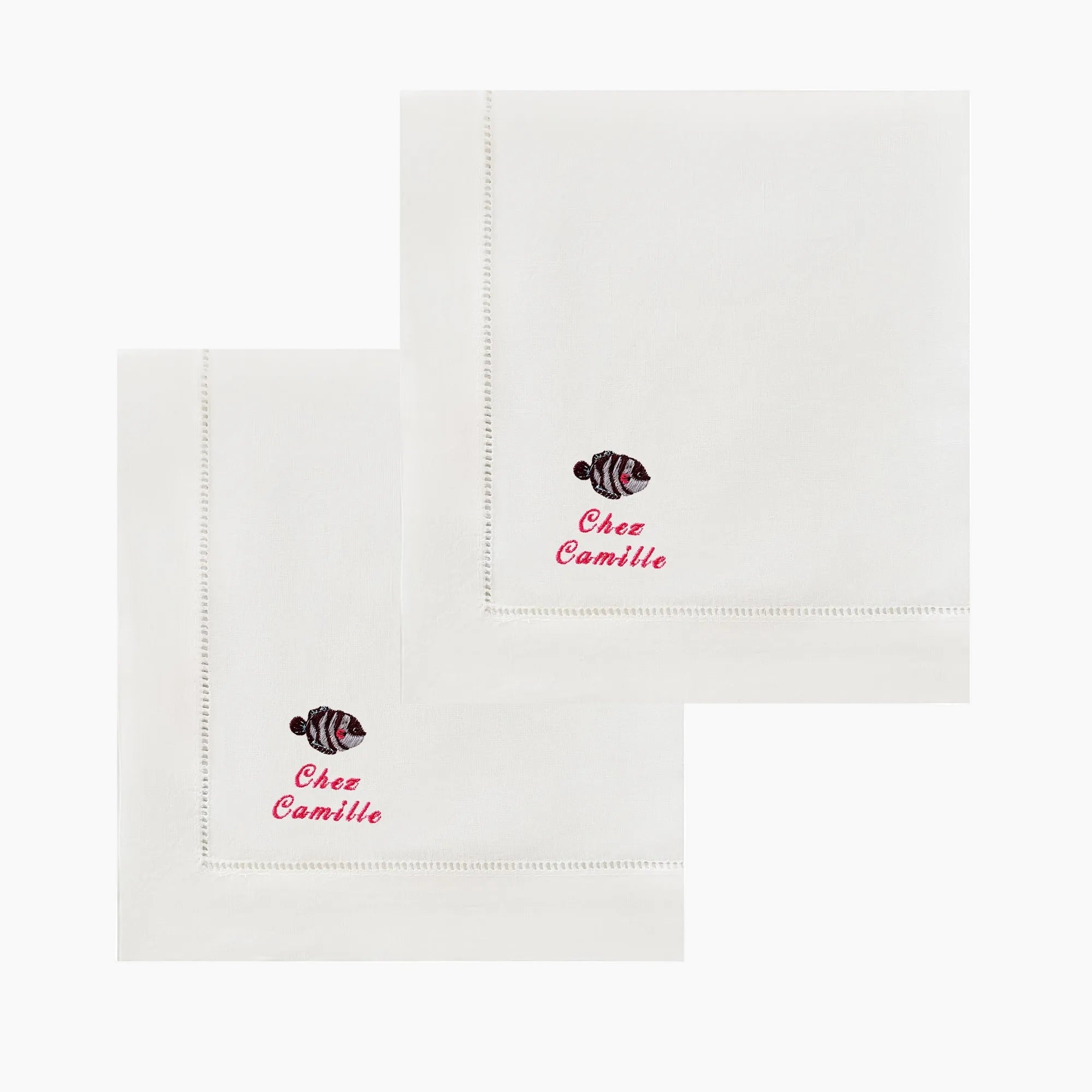 Embroidered Fish Napkins | Set of 2