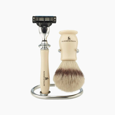 LUDLOW CARTRIDGE SHAVING SET | 3 PIECE | FAUX IVORY