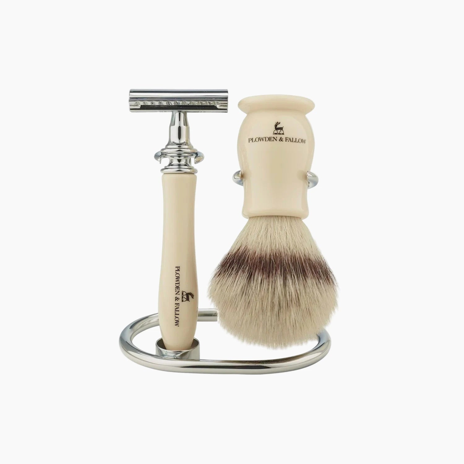 LUDLOW SAFETY RAZOR SHAVING SET | 3 PIECE | FAUX IVORY