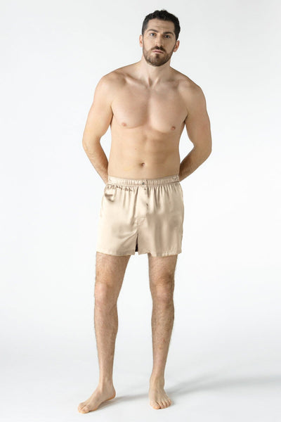 NK IMODE Men Silk Boxer Short NK iMODE Champagne Beige S