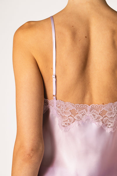 Morgan Lace Spaghetti Silk Chemise