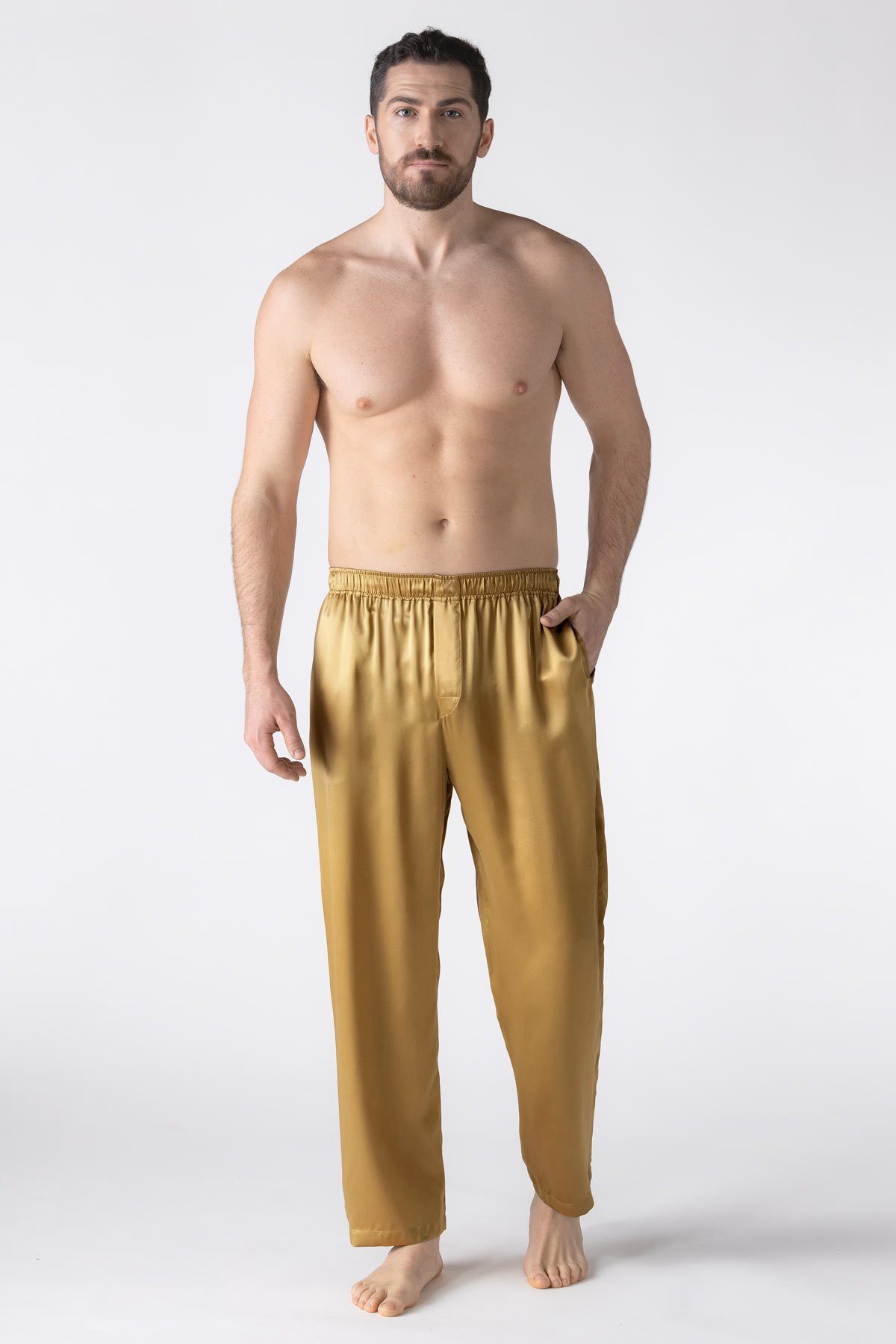 NK Men’s Silk Pant Pant NK iMODE gold yellow S