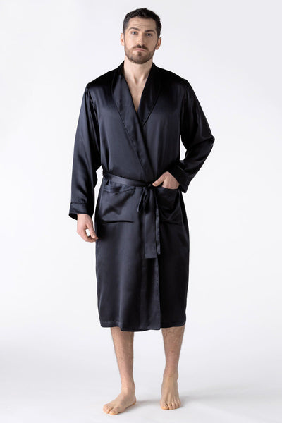 NK Men’s Silk Robe Robe NK iMODE black black S
