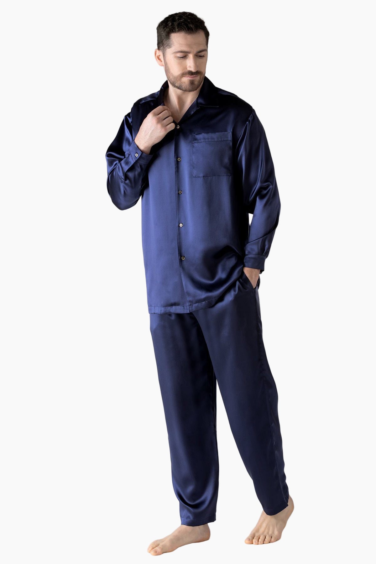 NK Men’s Silk Shirt Shirt NK iMODE evening-blue blue S