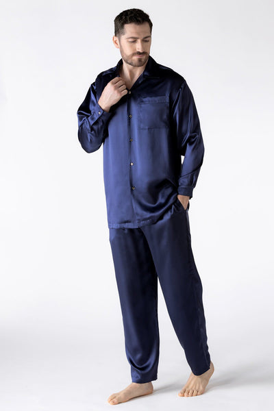 NK Men’s Silk Shirt Shirt NK iMODE evening-blue blue S