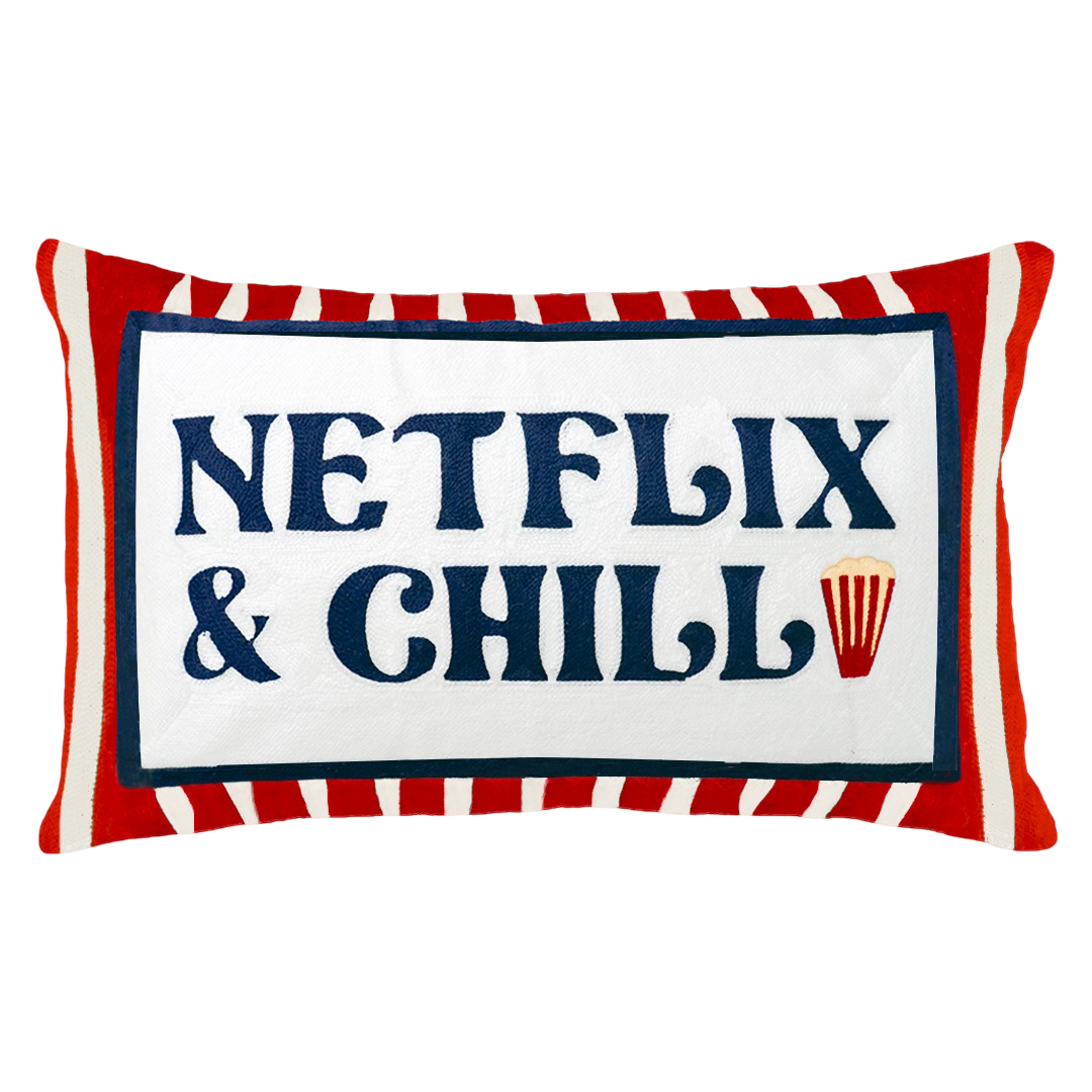 Netflix &amp; Chill Needlepoint Cushion