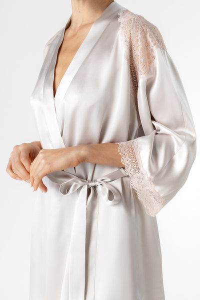 Precious Sunset Long Silk Kimono Long Robe NK iMODE 