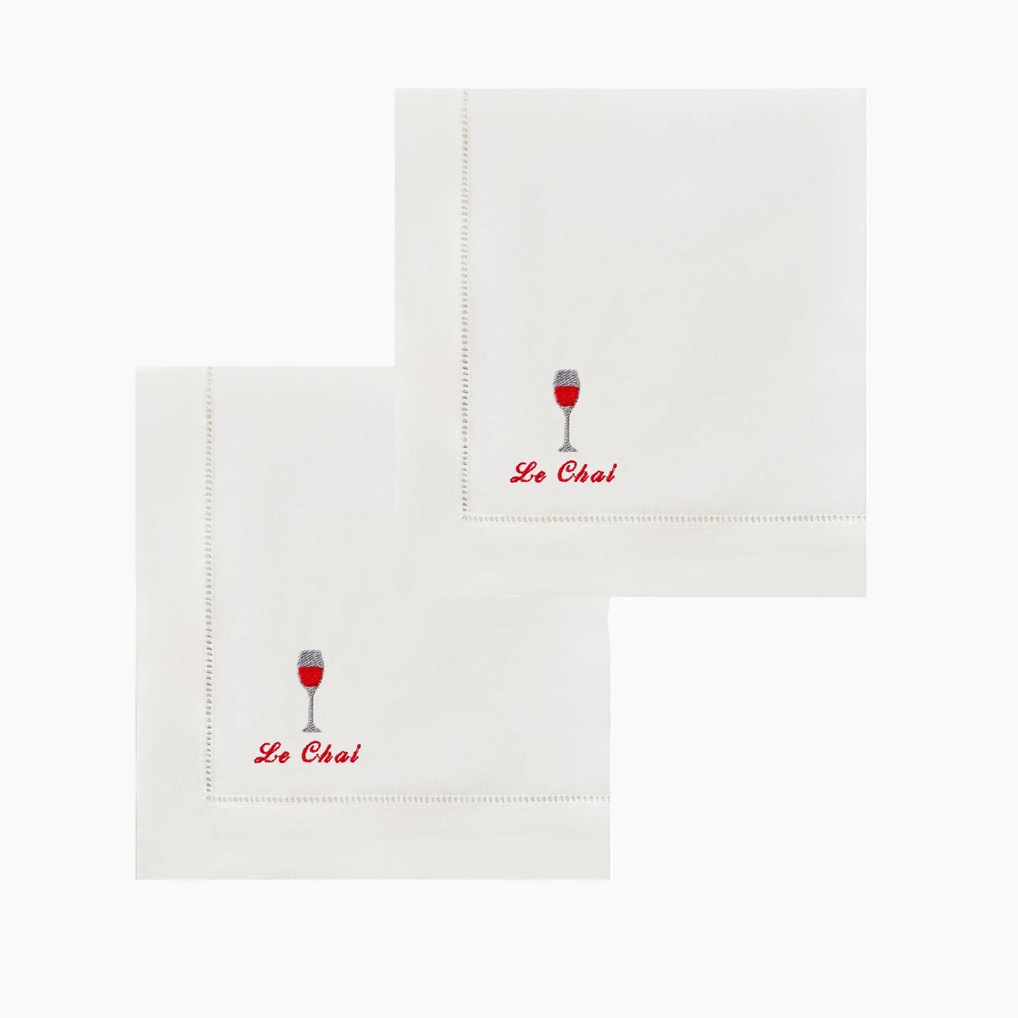Embroidered Red Wine Napkins | Set of 2