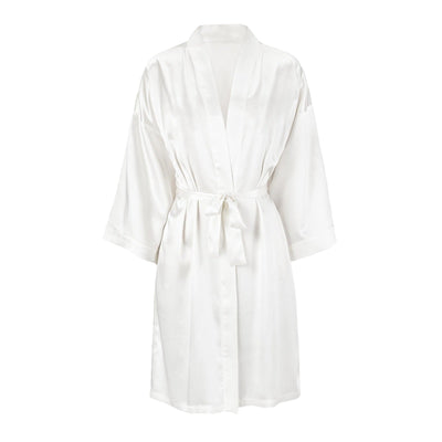 Ivory pure silk robe – soft, smooth, and elegantly draped, perfect for a luxurious at-home experience