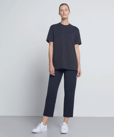 High Waisted Cropped Premium Cotton Cigarette Trouser