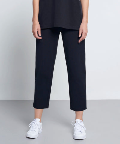 High Waisted Cropped Premium Cotton Cigarette Trouser