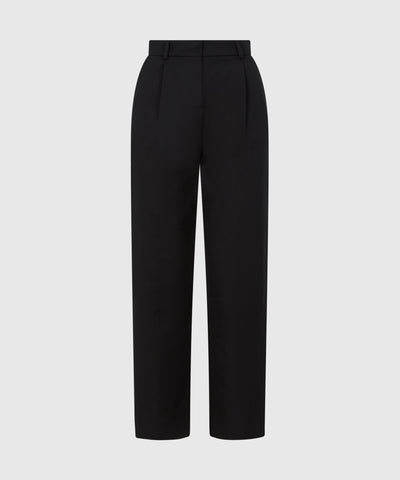 High Waisted Cropped Premium Cotton Cigarette Trouser