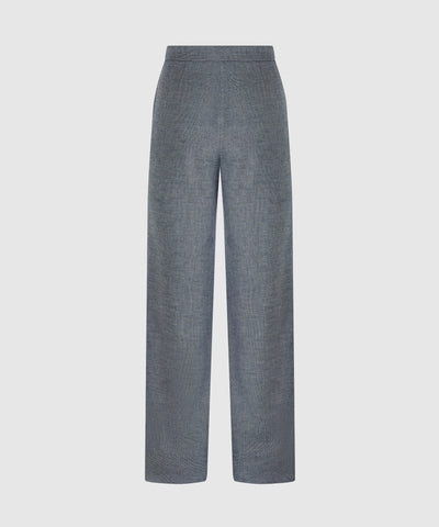 High Waisted Wool Blend Wide Leg Tailored Trouser