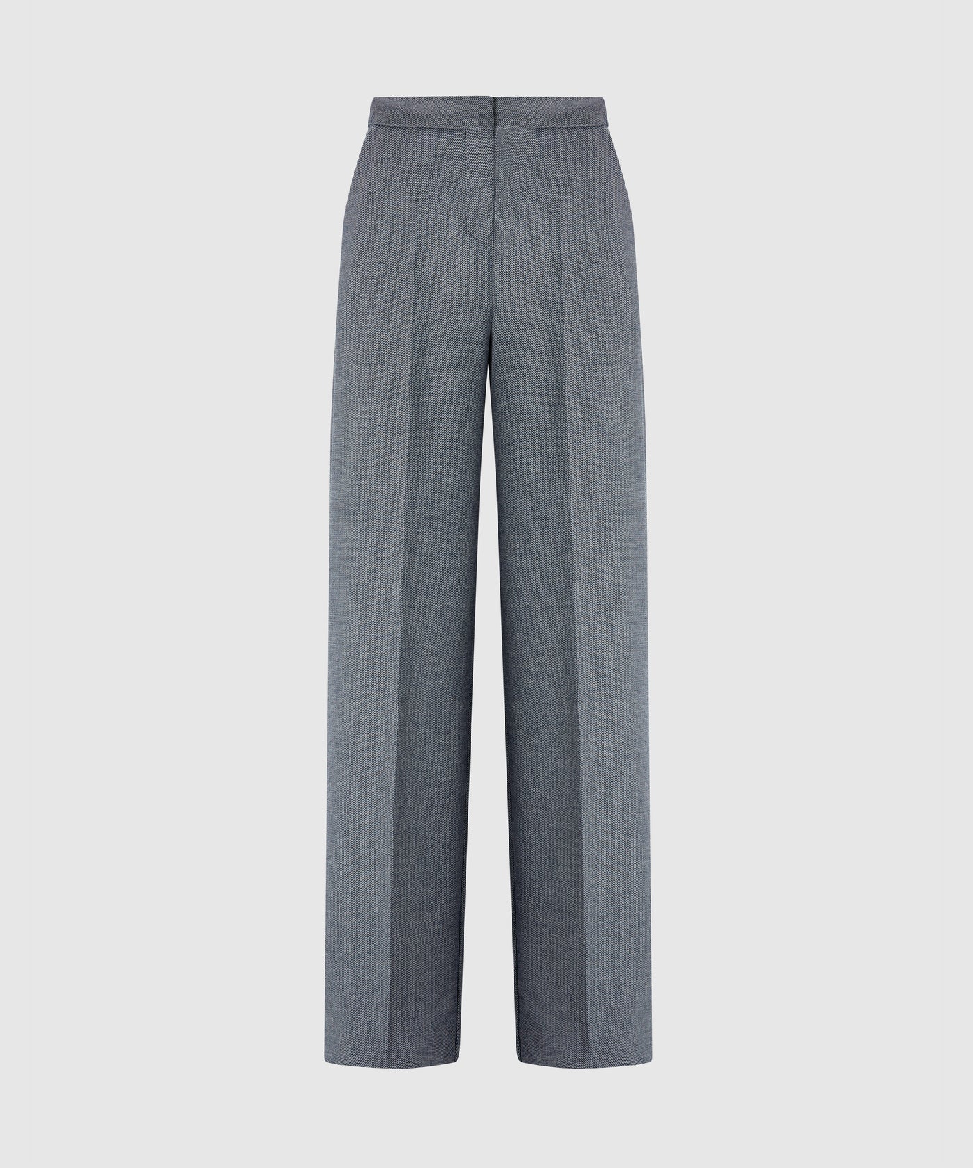 High Waisted Wool Blend Wide Leg Tailored Trouser